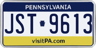 PA license plate JST9613