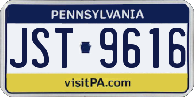 PA license plate JST9616