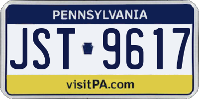 PA license plate JST9617