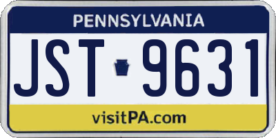 PA license plate JST9631
