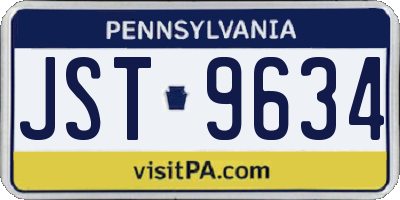 PA license plate JST9634