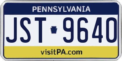 PA license plate JST9640