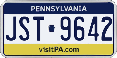 PA license plate JST9642