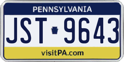 PA license plate JST9643