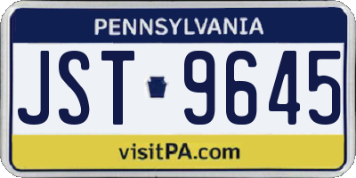 PA license plate JST9645