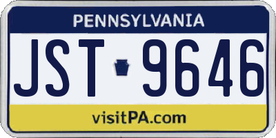 PA license plate JST9646