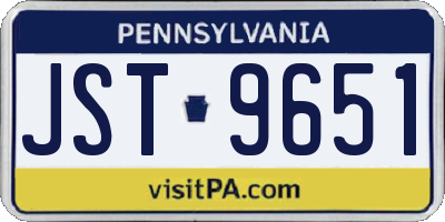 PA license plate JST9651