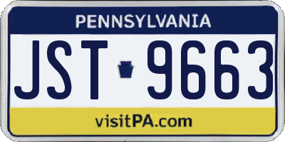 PA license plate JST9663
