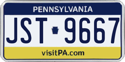 PA license plate JST9667