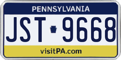 PA license plate JST9668