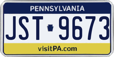 PA license plate JST9673