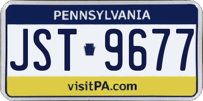 PA license plate JST9677