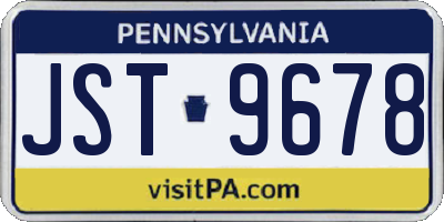 PA license plate JST9678