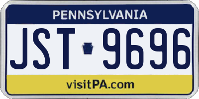 PA license plate JST9696