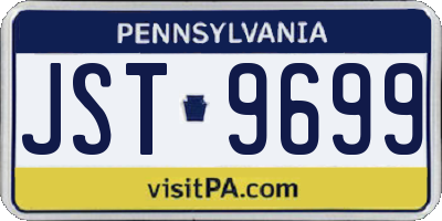 PA license plate JST9699