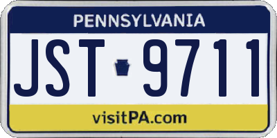 PA license plate JST9711