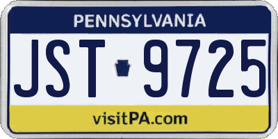 PA license plate JST9725
