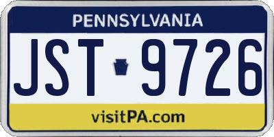 PA license plate JST9726