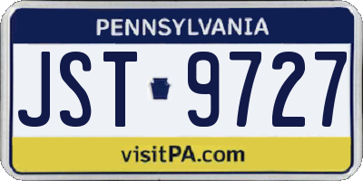 PA license plate JST9727