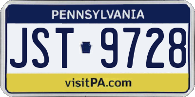 PA license plate JST9728