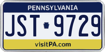 PA license plate JST9729