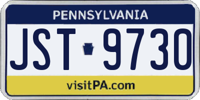 PA license plate JST9730