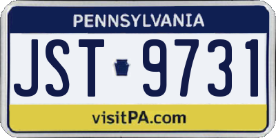 PA license plate JST9731