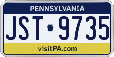 PA license plate JST9735
