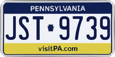 PA license plate JST9739