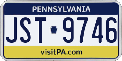 PA license plate JST9746