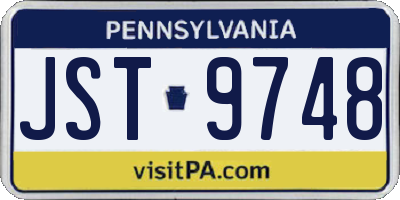 PA license plate JST9748