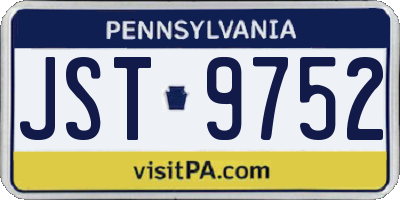 PA license plate JST9752