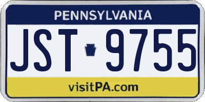 PA license plate JST9755