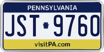 PA license plate JST9760