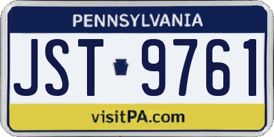 PA license plate JST9761