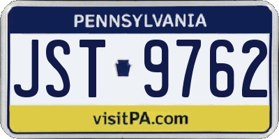 PA license plate JST9762