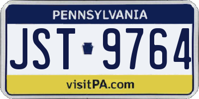 PA license plate JST9764