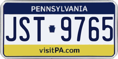PA license plate JST9765