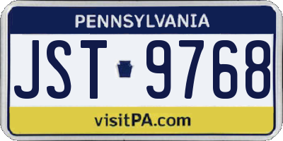 PA license plate JST9768