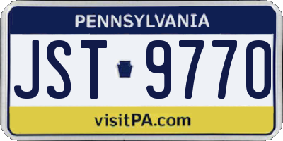 PA license plate JST9770