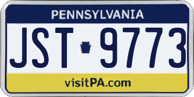 PA license plate JST9773