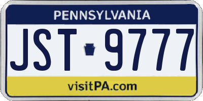 PA license plate JST9777