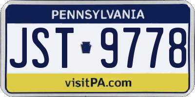 PA license plate JST9778