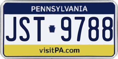 PA license plate JST9788
