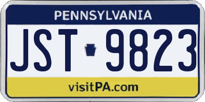 PA license plate JST9823