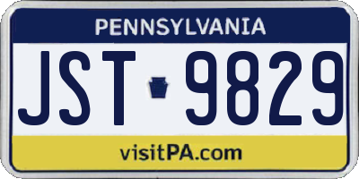 PA license plate JST9829