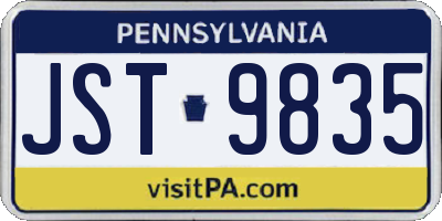 PA license plate JST9835