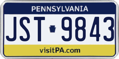 PA license plate JST9843