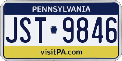 PA license plate JST9846