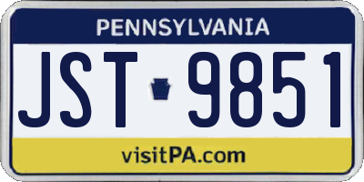 PA license plate JST9851
